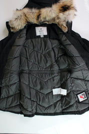 WOOLRICH Womens Valentine Fur Trim Parka Coat XS Black Down