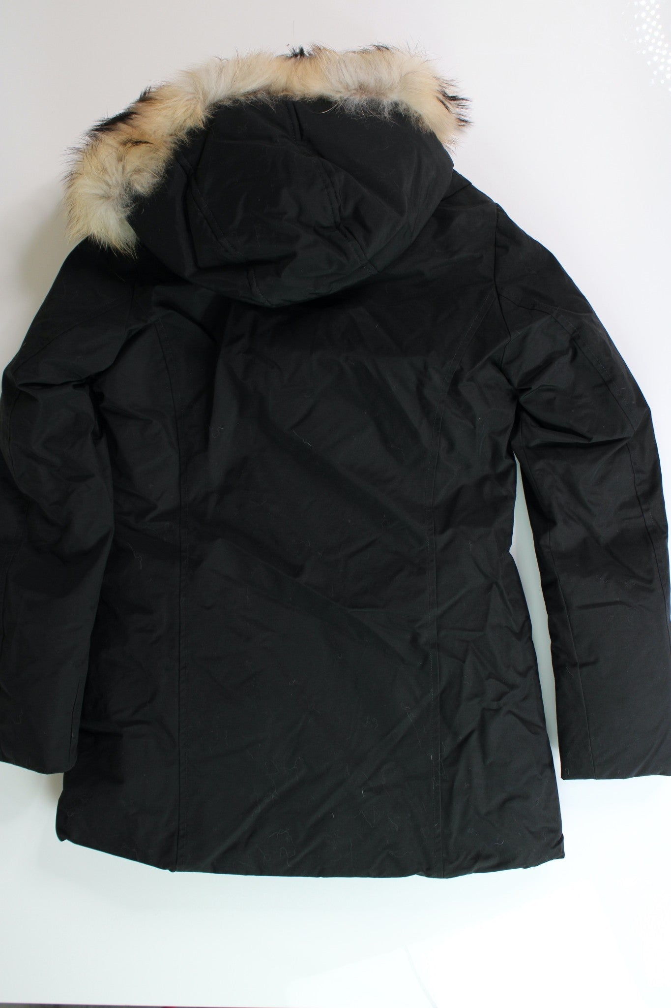 WOOLRICH Womens Valentine Fur Trim Parka Coat XS Black Down