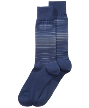 Perry Ellis Striped Dress Socks New Cobalt One Size