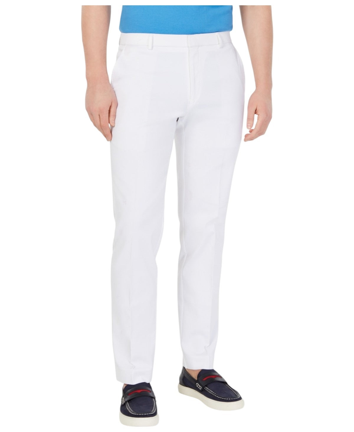 Tommy Hilfiger Mens Modern fit Dress Pants 34 / 34 White Solid Stretch