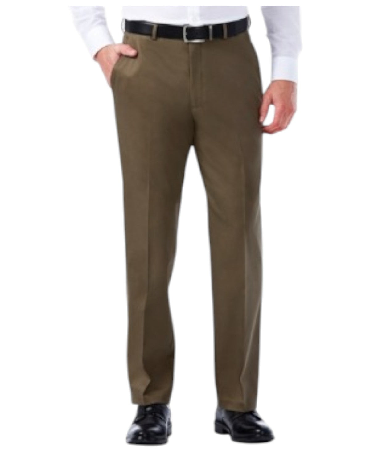 Haggar Mens Classic fit Dress Pants 40 / 34 Brown Solid Stretch