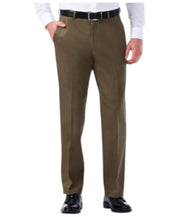 Haggar Mens Classic fit Dress Pants 40 / 34 Brown Solid Stretch