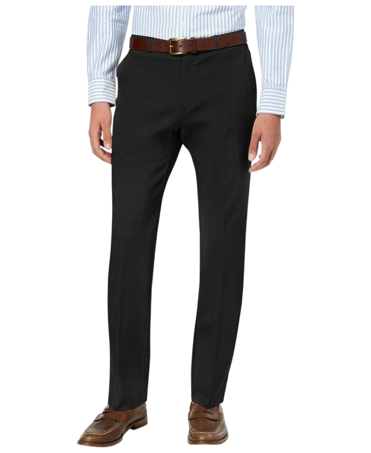 Tommy Hilfiger Mens Modern fit Dress Pants 32 / 30 Black Solid Stretch