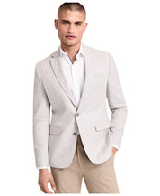 Bar Iii Mens Slim fit Sport Coat Blazer 40 R Beige Plaid Linen