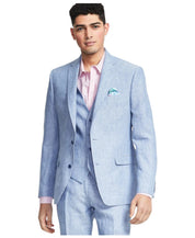 Bar Iii Mens Slim fit Suit Jacket Blazer 42 R Light Blue Solid Linen
