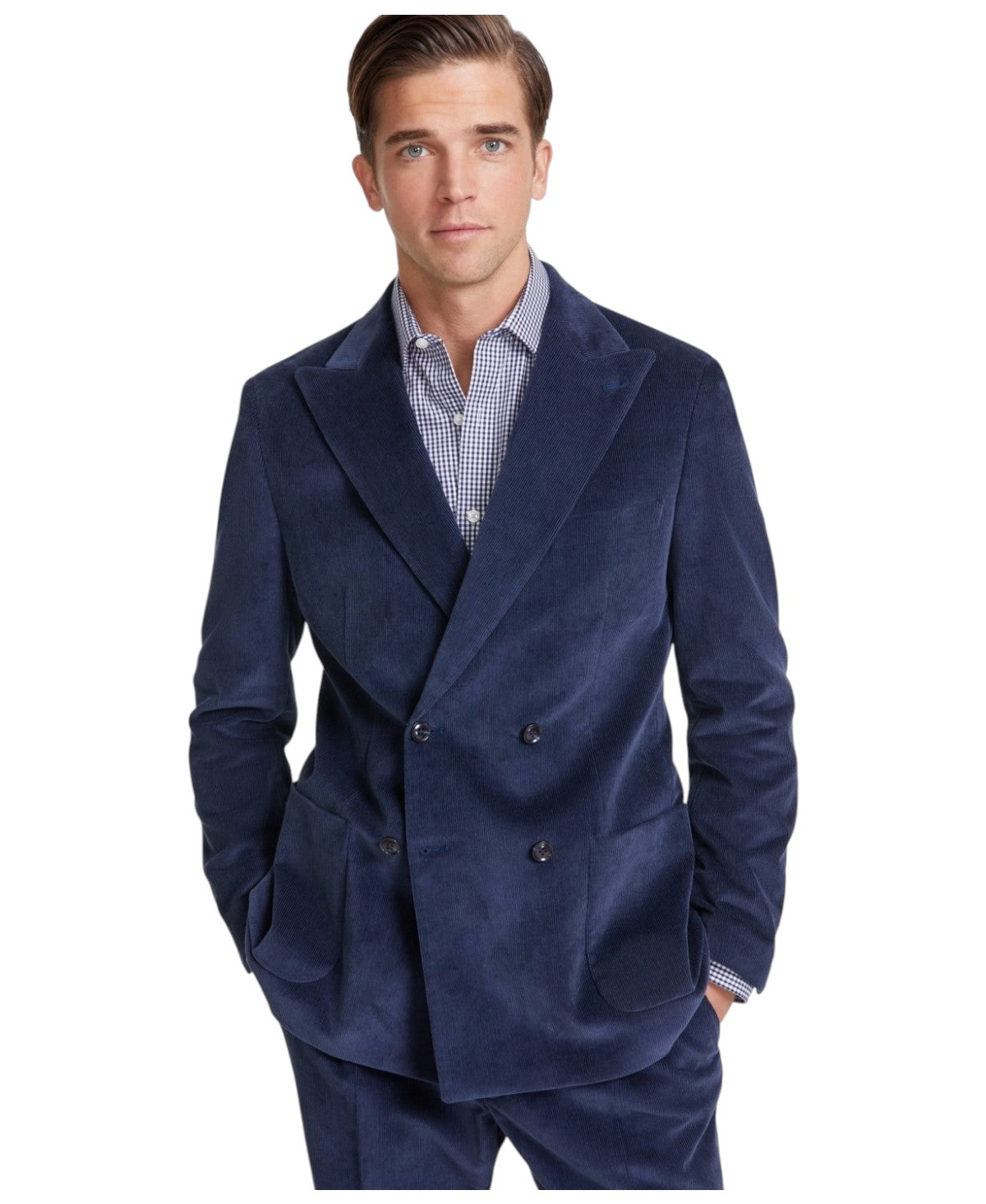 Tommy Hilfiger Mens Relaxed fit Corduroy Suit Jacket Blazer 48 R Blue Solid