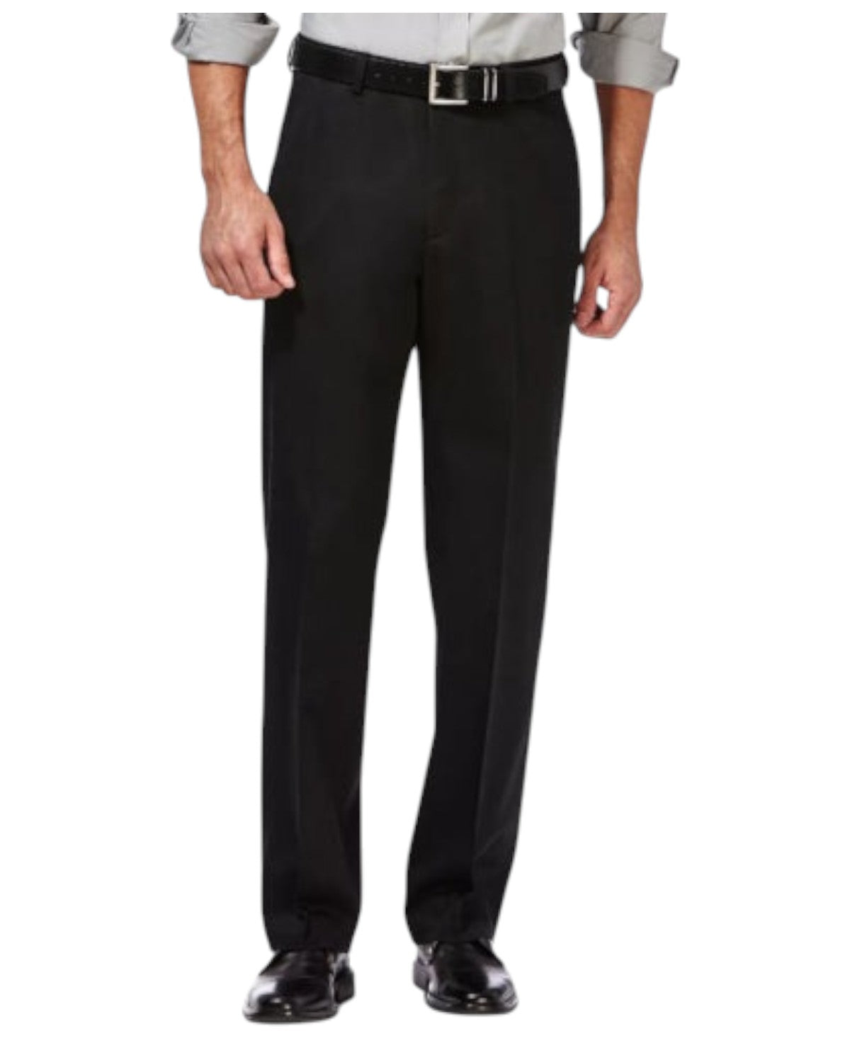 Haggar Mens Classic fit Chinos Pants 40 / 32 Black Solid Stretch