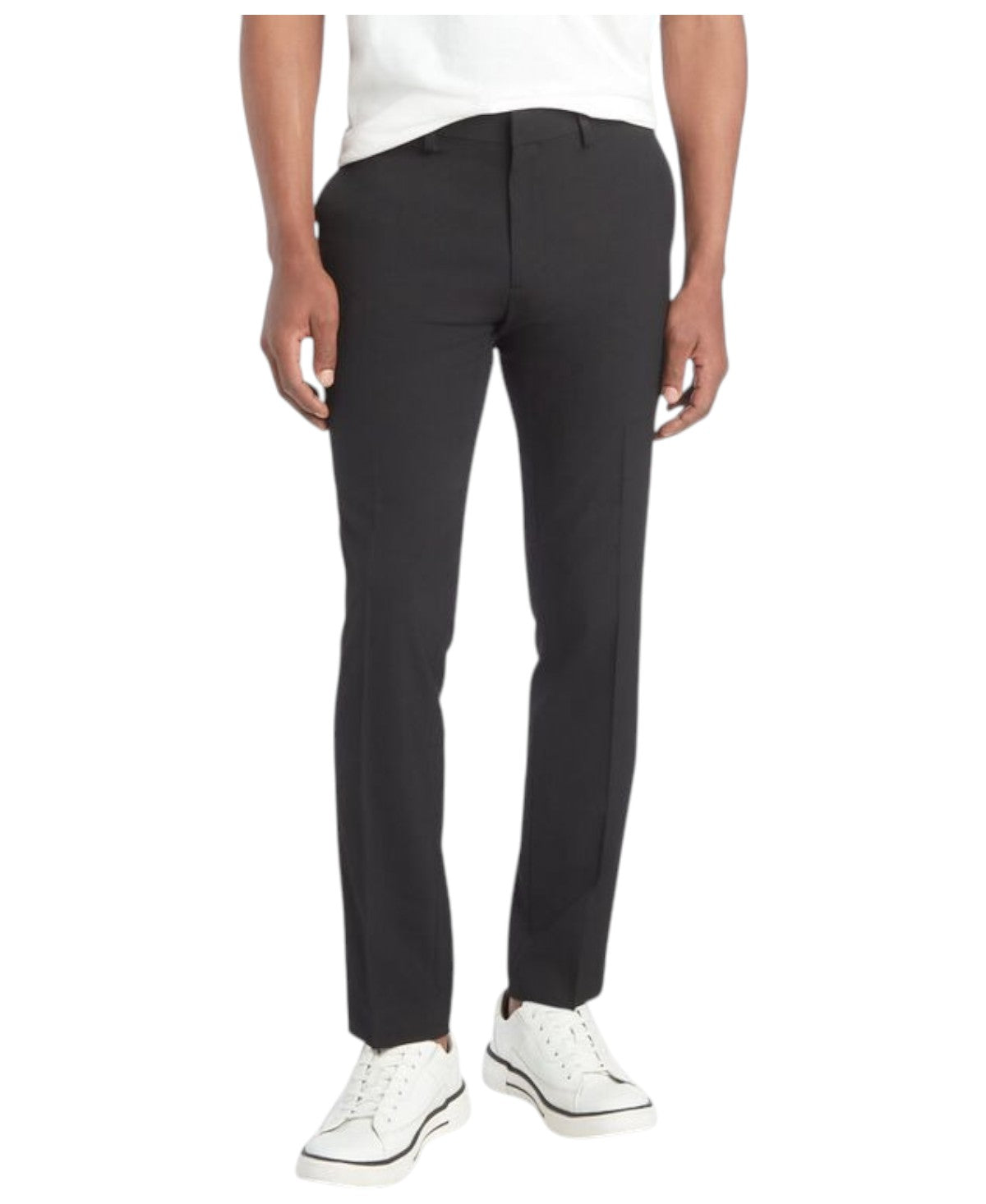 Kenenth Cole Mens Skinny fit Dress Pants 34 / 29 Black Solid Stretch