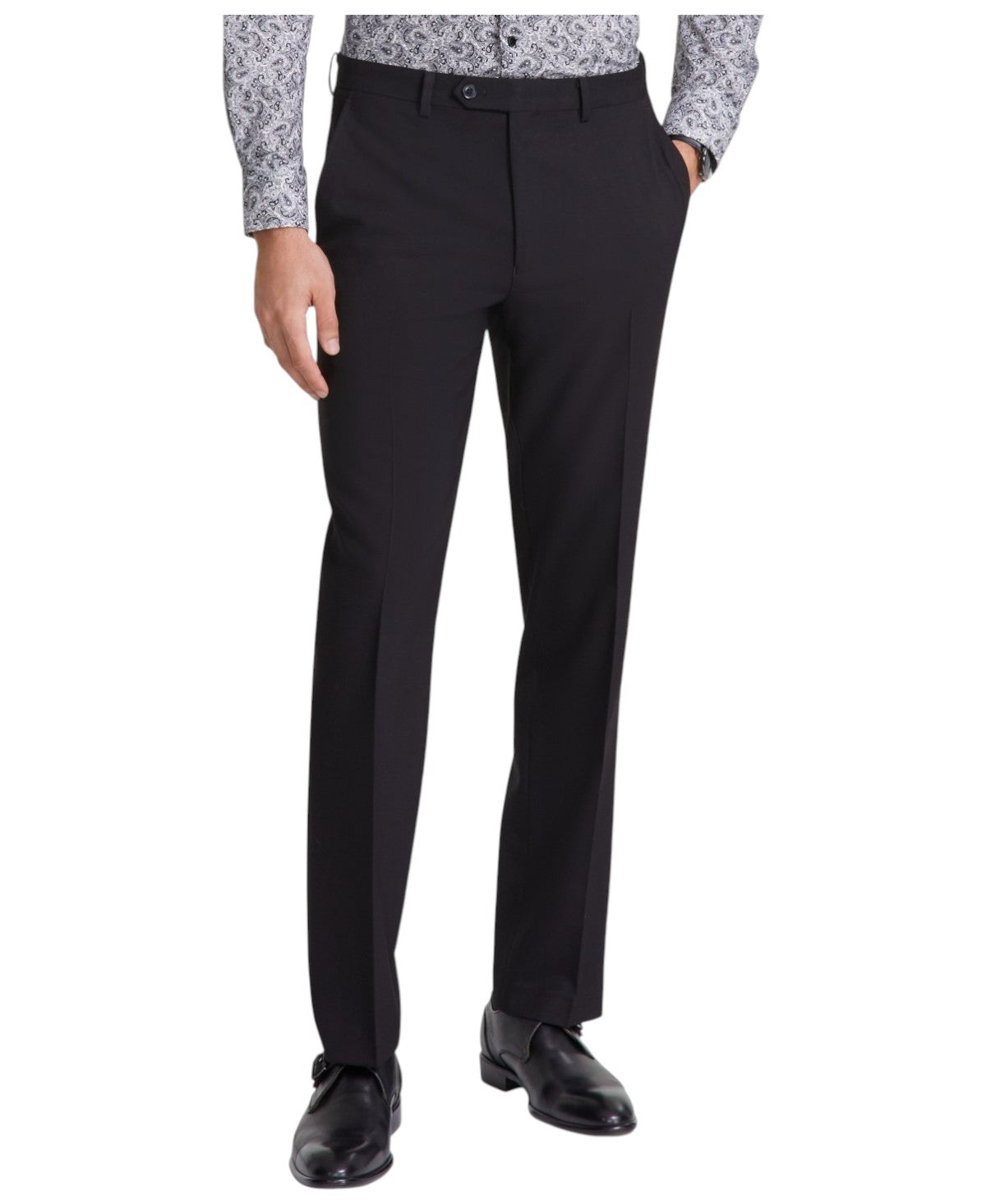 Tallia Mens Classic fit Dress Pants 40 / 32 Black Solid