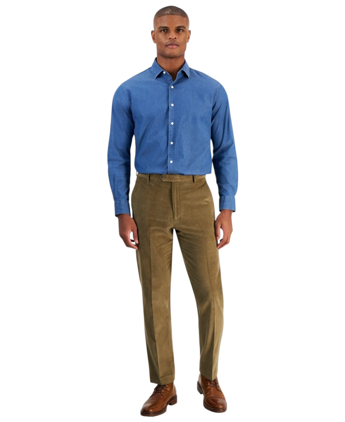Tommy Hilfiger Mens Modern fit Cotton Dress Pants Corduroy 31 / 32 Beige Solid