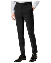 Calvin Klein Mens Skinny fit Dress Pants 42 / 30 Black Solid Stretch Wool
