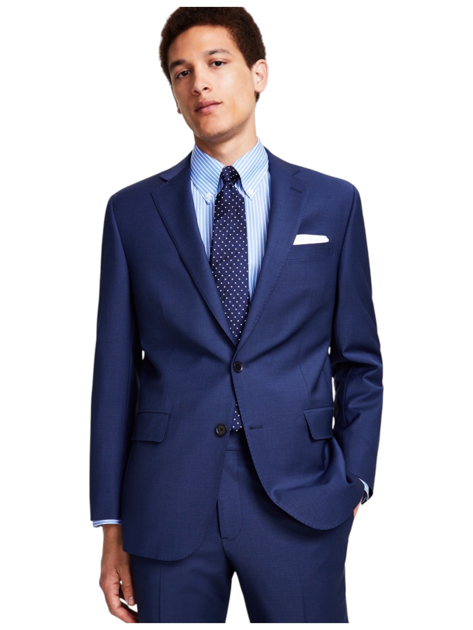 Brooks Brothers Mens Classic fit Suit Jacket Blazer 44 L Navy Blue Solid
