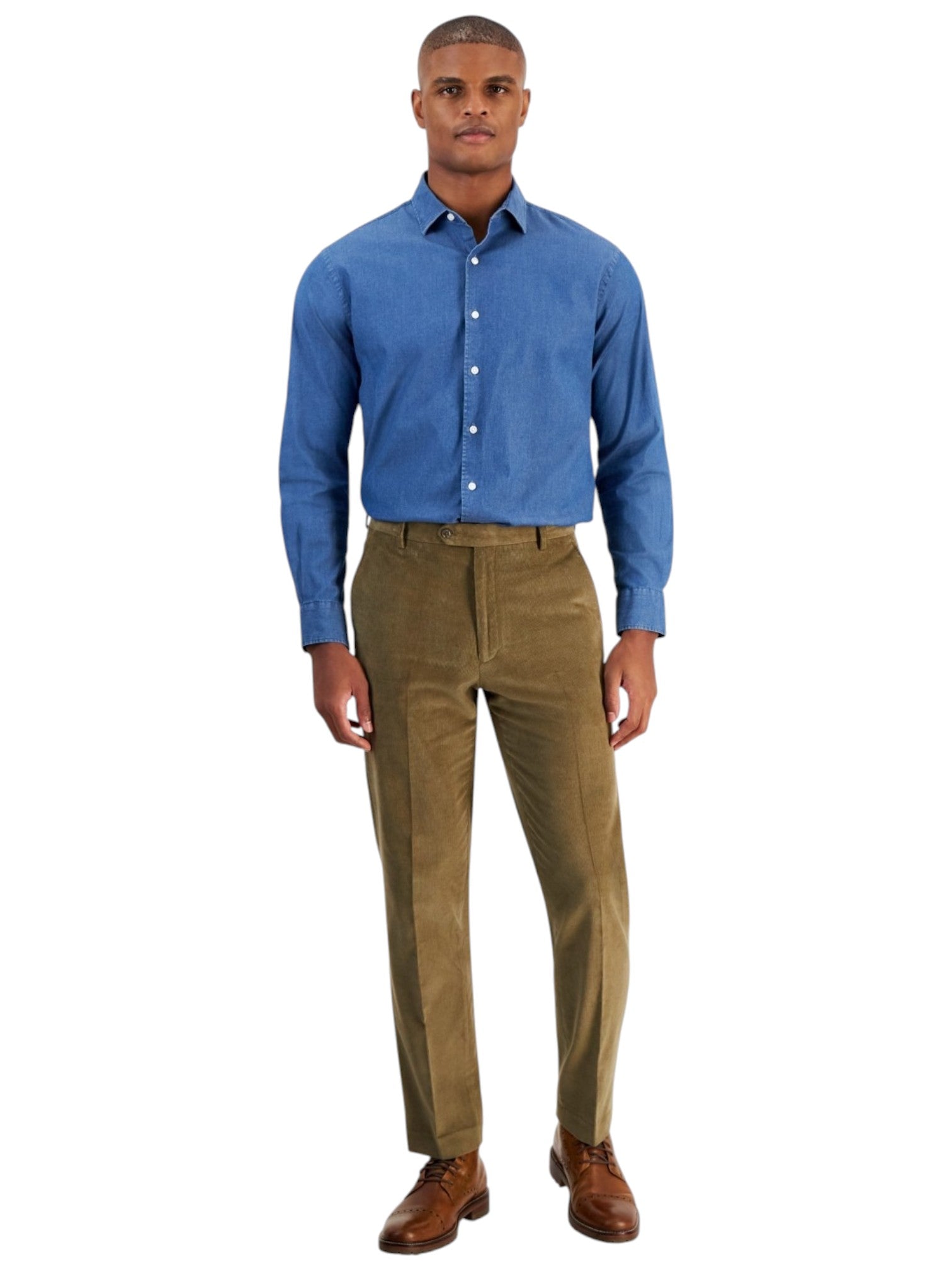 Tommy Hilfiger Mens Modern fit Casual Corduroy Pants 44 / 30 Beige Solid