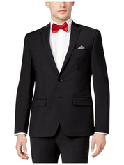 Bar Iii Mens Skinny fit Suit Jacket Blazer 36 R Black Solid Wool
