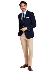 Brooks Brothers Mens Classic fit Sport Coat Blazer 44 R Navy Blue Solid Stretch