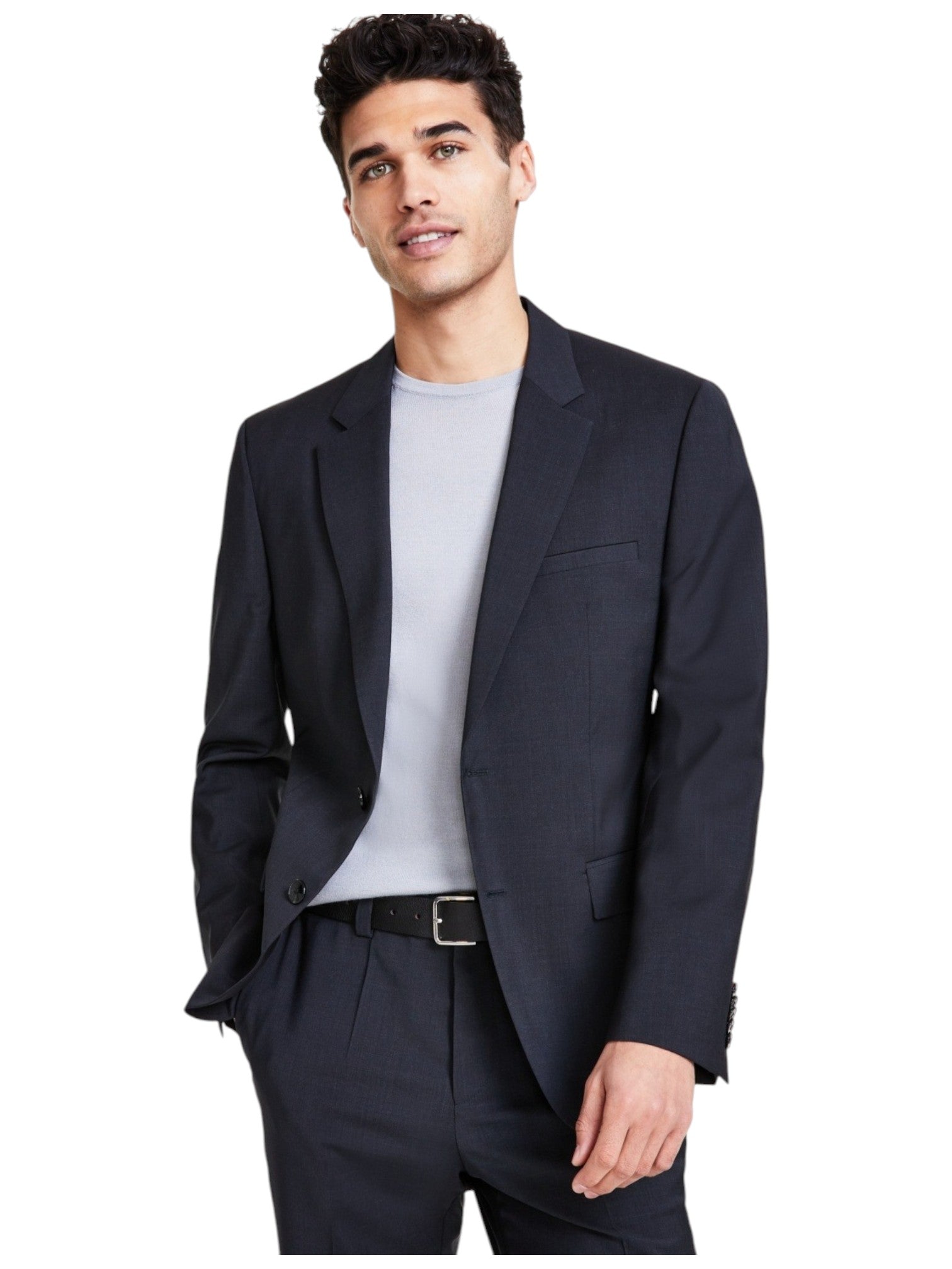 Hugo Boss Mens Slim fit Suit Jacket Blazer 46 R Charcoal Grey Solid