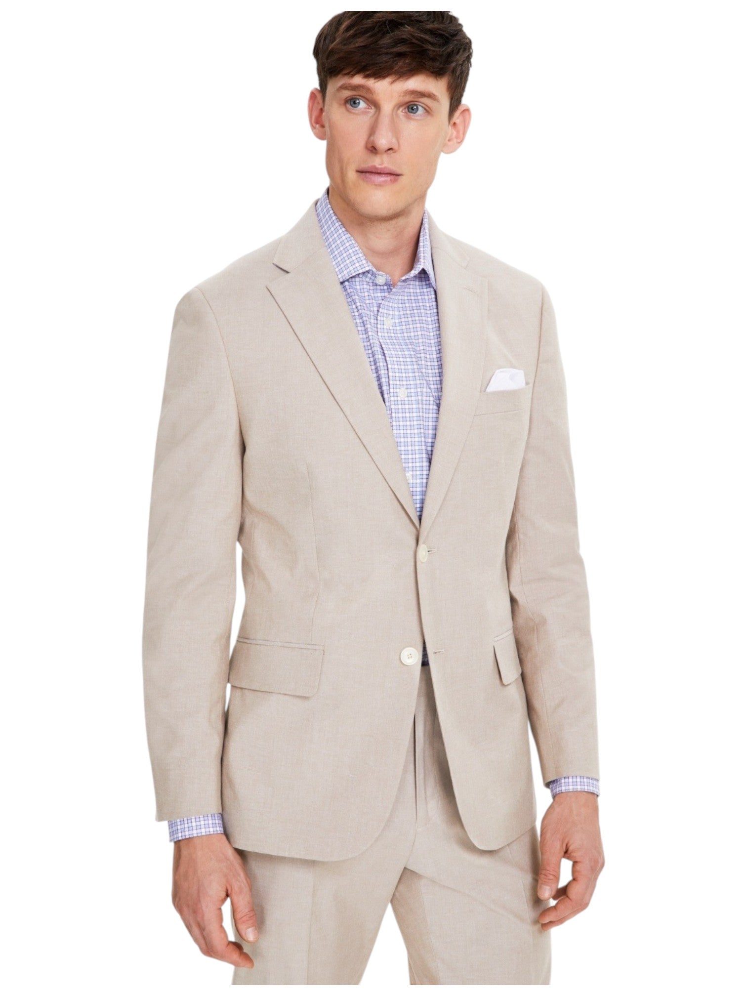 Tommy Hilfiger Mens Modern fit Suit Jacket Blazer 38 L Beige Solid Stretch