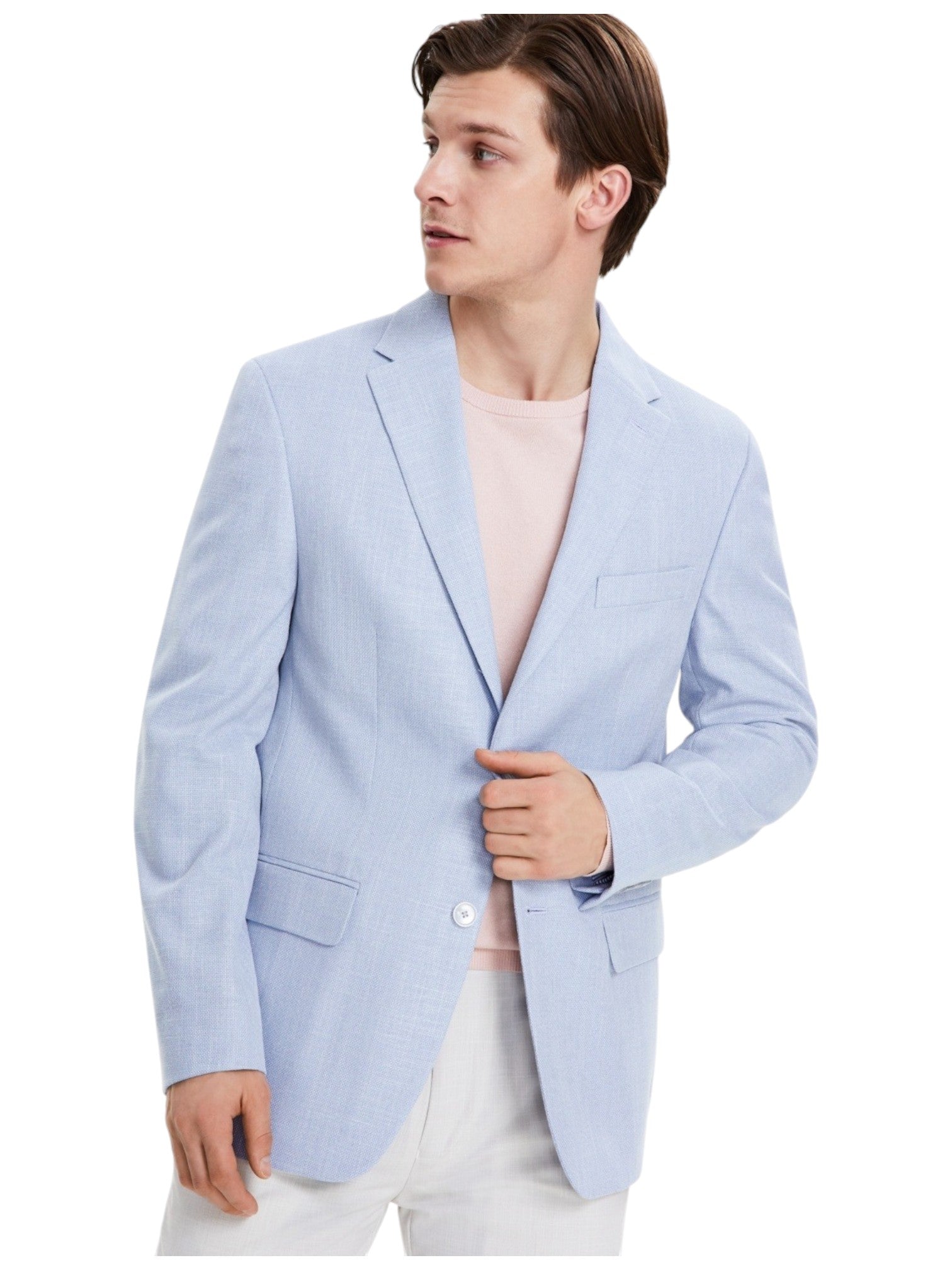 Tommy Hilfiger Mens Modern fit Sport Coat Blazer 48 R Light Blue Solid Stretch