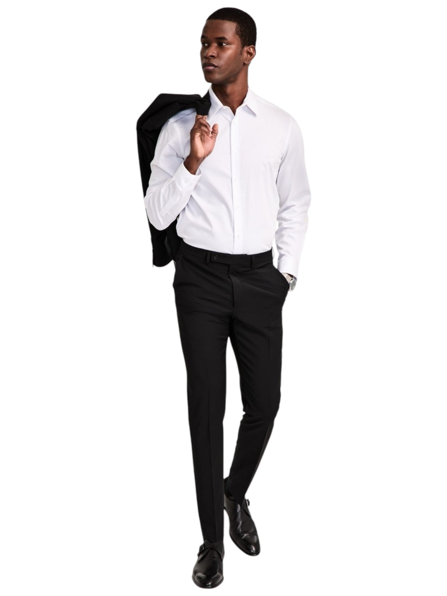 Calvin Klein Mens Skinny fit Dress Pants 34 / 32 Black Solid