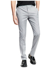 Bar Iii Mens Slim fit Dress Pants 32 / 34 Light Grey Solid Stretch