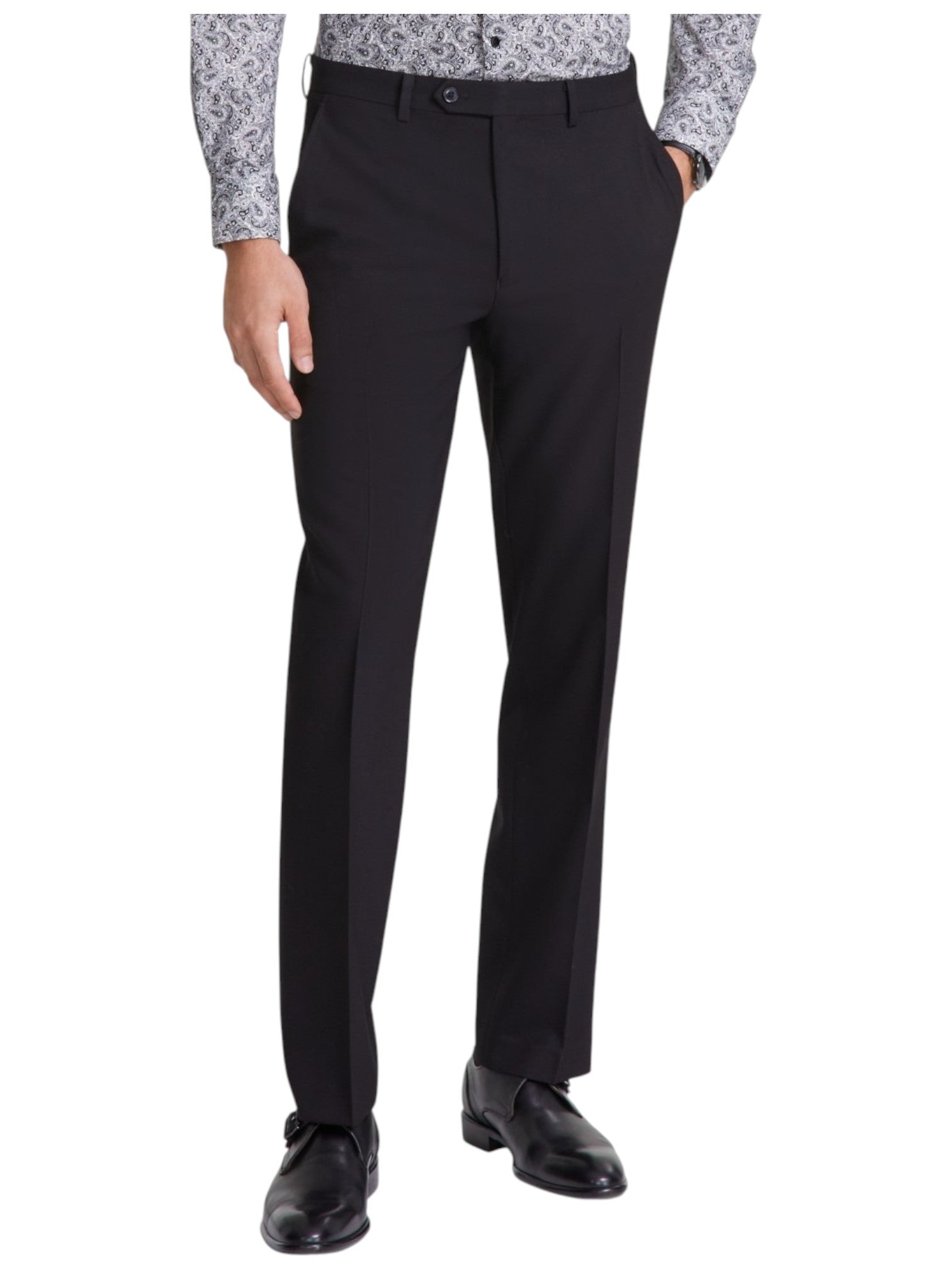 Tallia Mens Classic fit Dress Pants 34 / 34 Black Solid