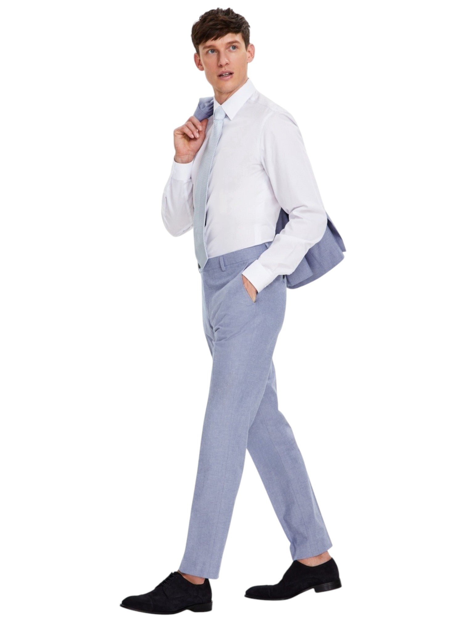 Tommy Hilfiger Mens Modern fit Dress Pants 42 / 34 Light Blue Solid Stretch