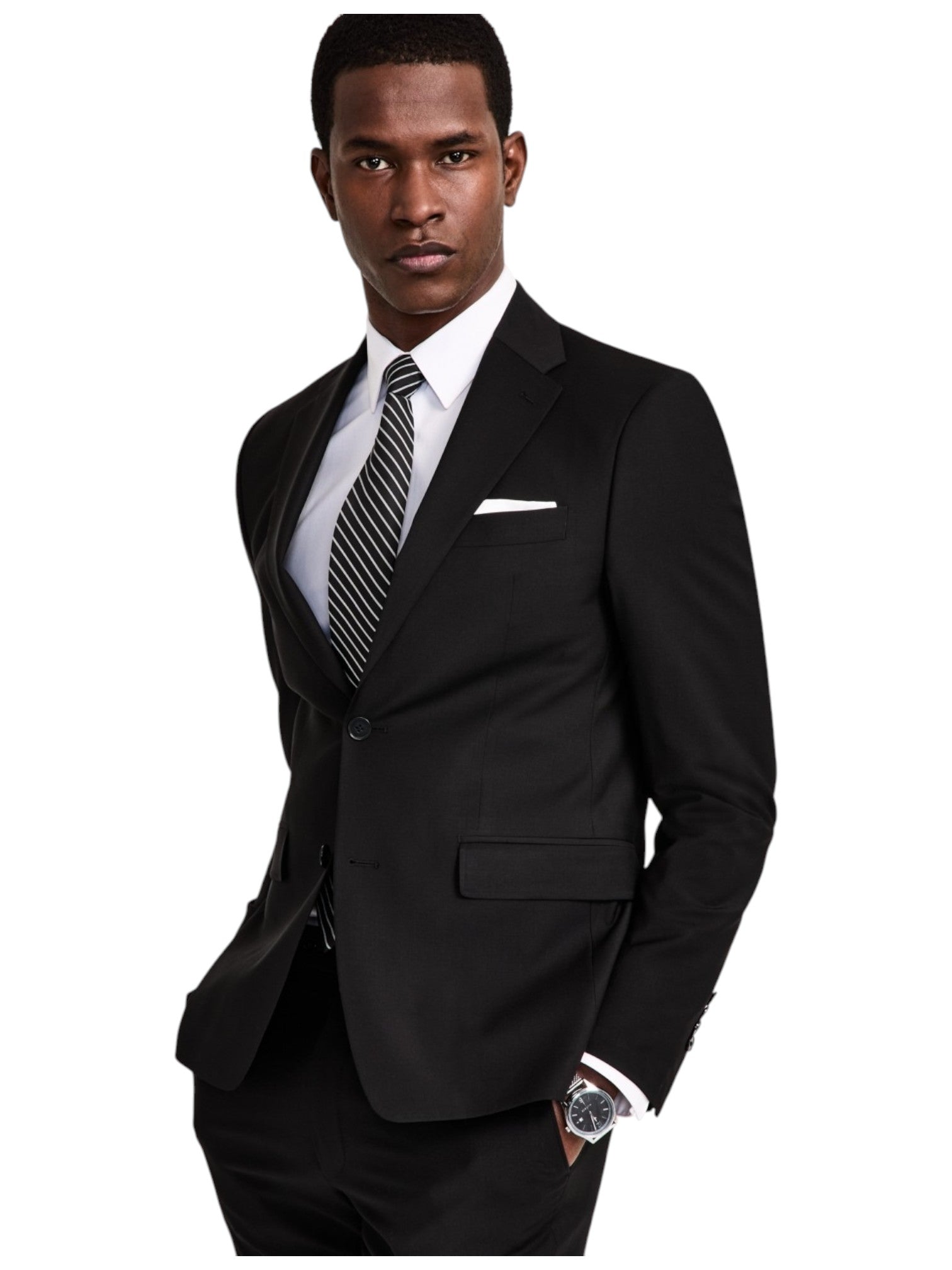 Calvin Klein Mens Skinny fit Suit Jacket Blazer 44 R Black Solid
