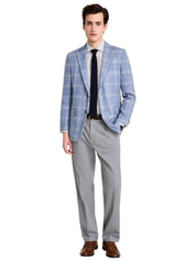 Tommy Hilfiger Mens Modern fit Sport Coat Blazer 44 L Mid Blue Plaid Stretch