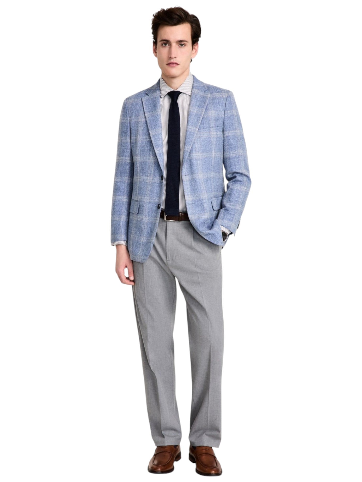 Tommy Hilfiger Mens Modern fit Sport Coat Blazer 44 L Light Blue Solid