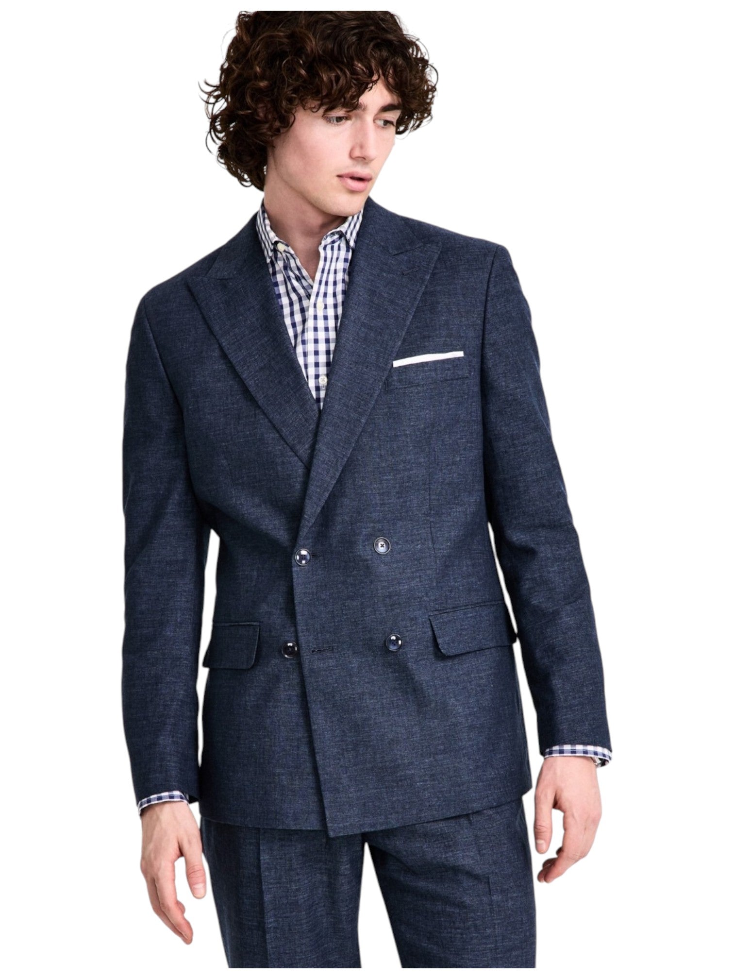 Tommy Hilfiger Mens Modern fit Double Breasted Sport Coat Blazer 44 S Blue Solid