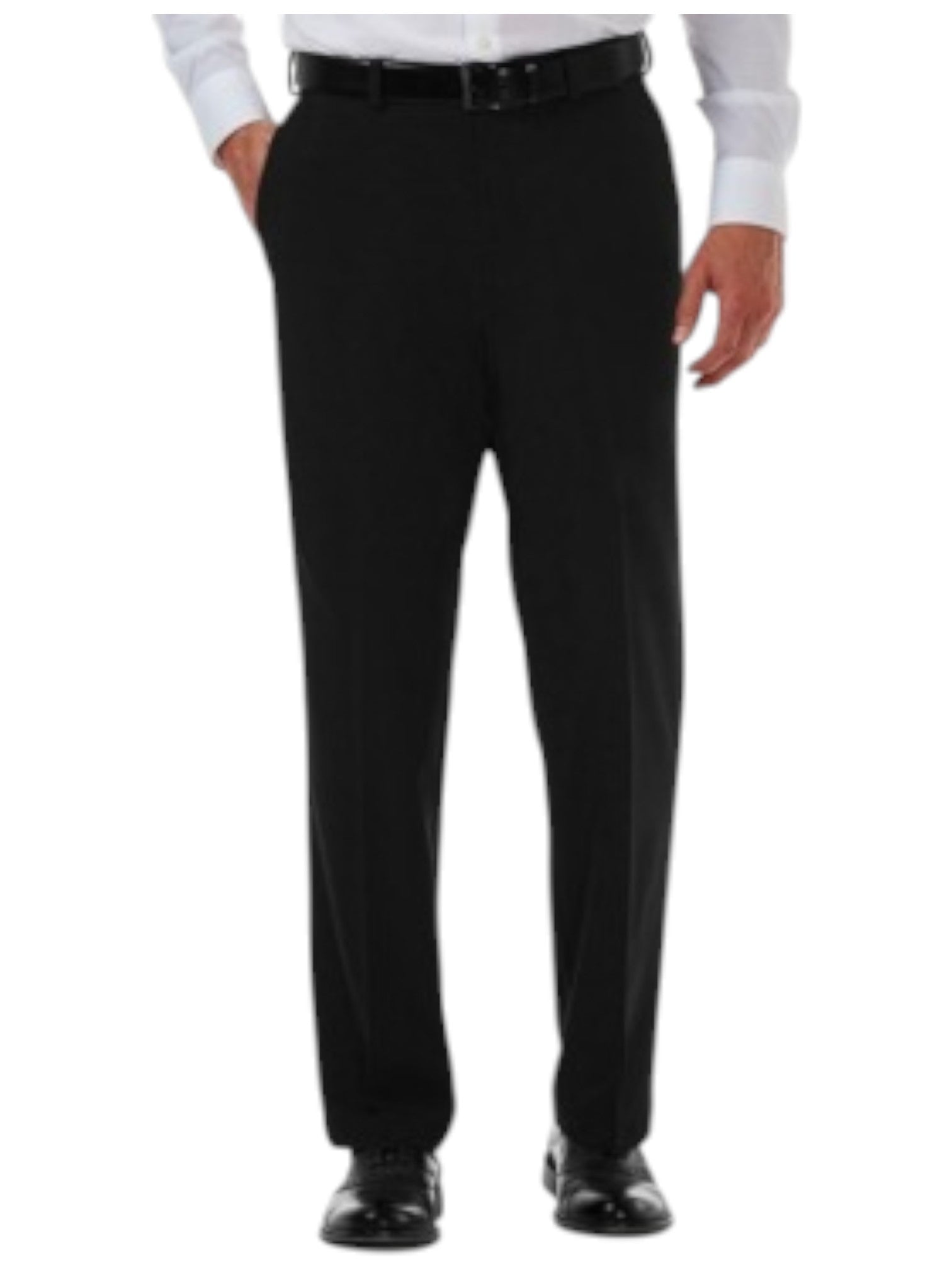 Haggar Mens Slim fit Dress Pants 38 / 29 Black Solid