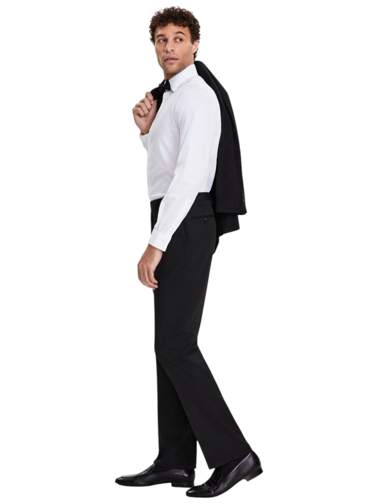 Tayion Mens Classic fit Dress Pants 36 / 30 Black Solid