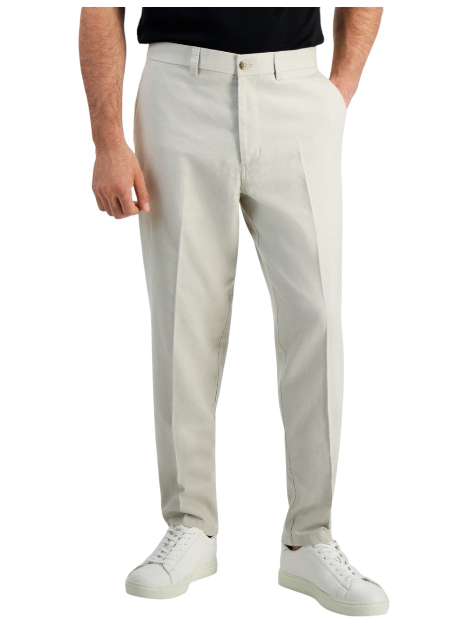 Kenneth Cole Mens Slim fit Dress Pants 36 / 32 Beige Solid