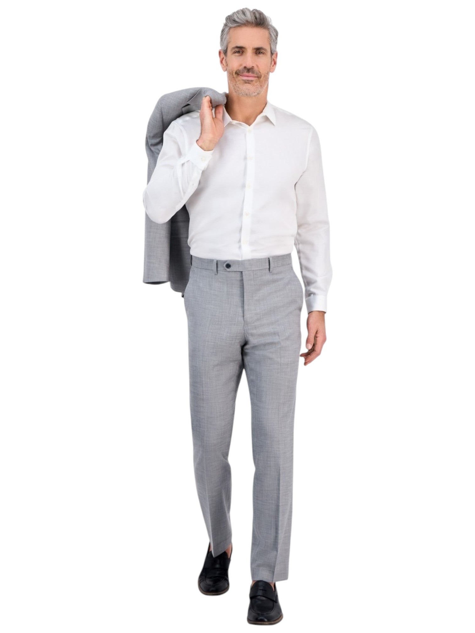 Tallia Mens Classic fit Dress Pants 32 / 30 Light Grey Solid