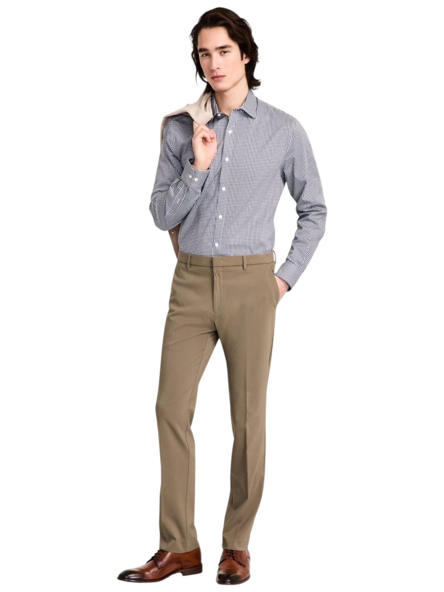 Tommy Hilfiger Mens Modern fit Dress Pants 40 / 29 Green Solid Stretch