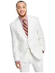 Tayion Mens Regular fit Suit Jacket Blazer 48 R White Solid