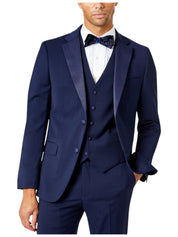 Tommy Hilfiger Mens Modern fit Tuxedo Jacket Blazer 46 R Blue Solid Stretch