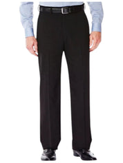 Haggar Mens Classic fit Dress Pants 34 / 32 Black Solid Stretch