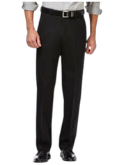 Haggar Mens Classic fit Dress Pants 32 / 30 Black Solid Stretch