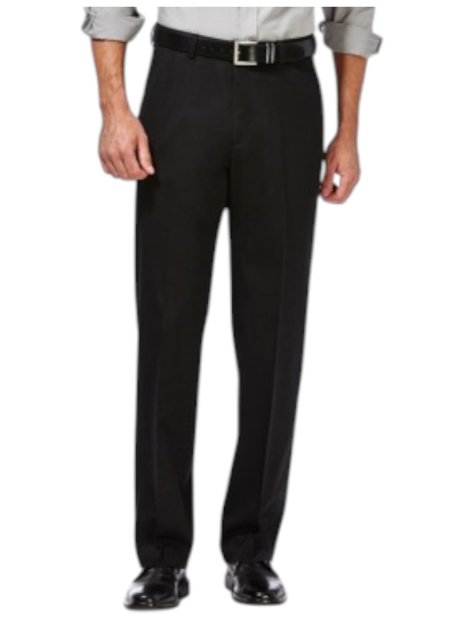 Haggar Mens Classic fit Dress Pants 34 / 30 Black Solid