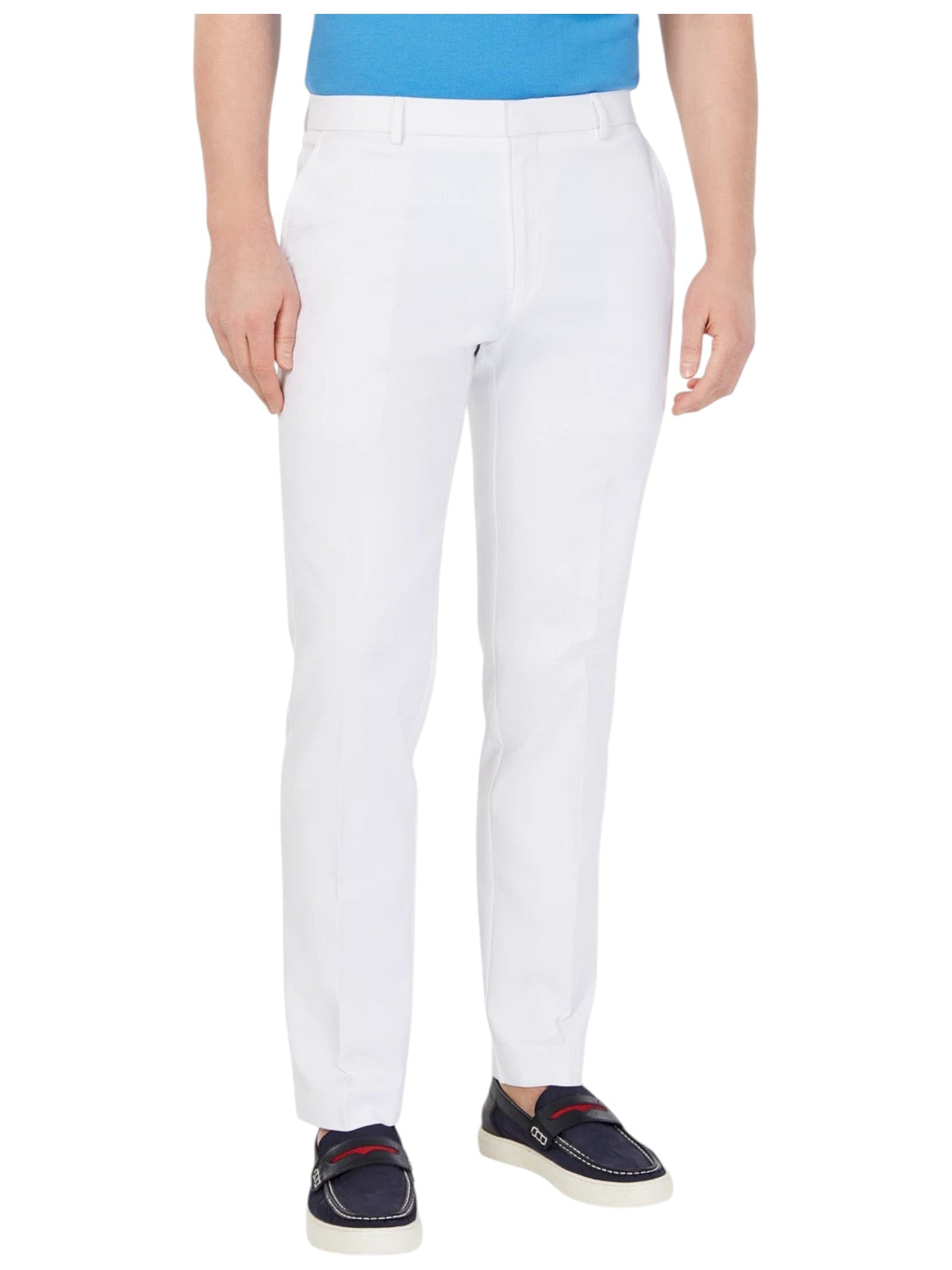 Tommy Hilfiger Mens Modern fit Dress Pants 38 / 29 White Solid Stretch