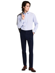 Tommy Hilfiger Mens Modern fit Dress Pants 42 / 32 Navy Blue Solid Stretch Linen