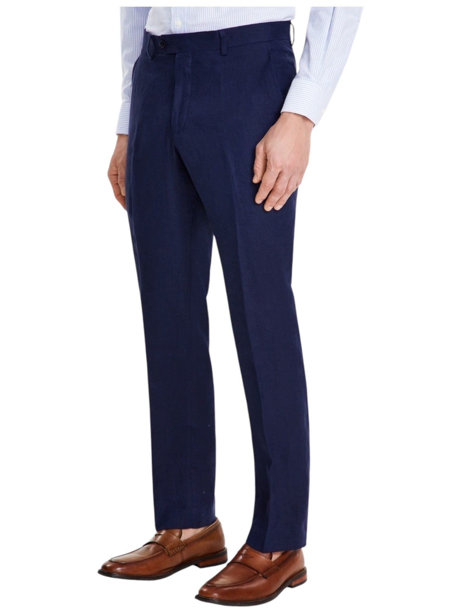Tommy Hilfiger Mens Modern fit Dress Pants 33 / 30 Blue Solid Linen