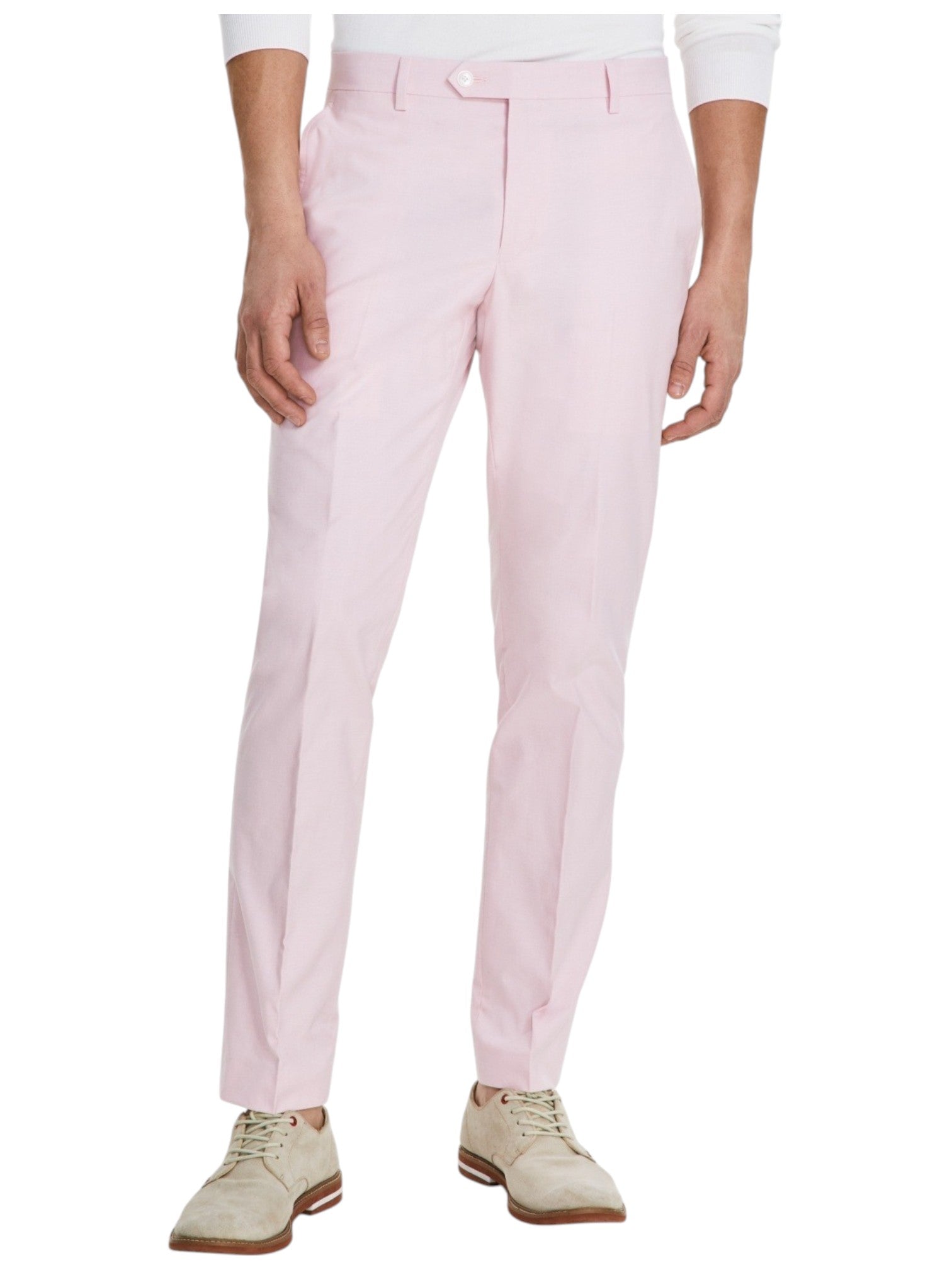 Tommy Hilfiger Mens Modern fit Dress Pants 33 / 32 Pink Solid Stretch