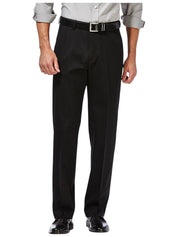 Haggar Mens Classic fit Dress Pants 34 / 34 Black Solid Stretch