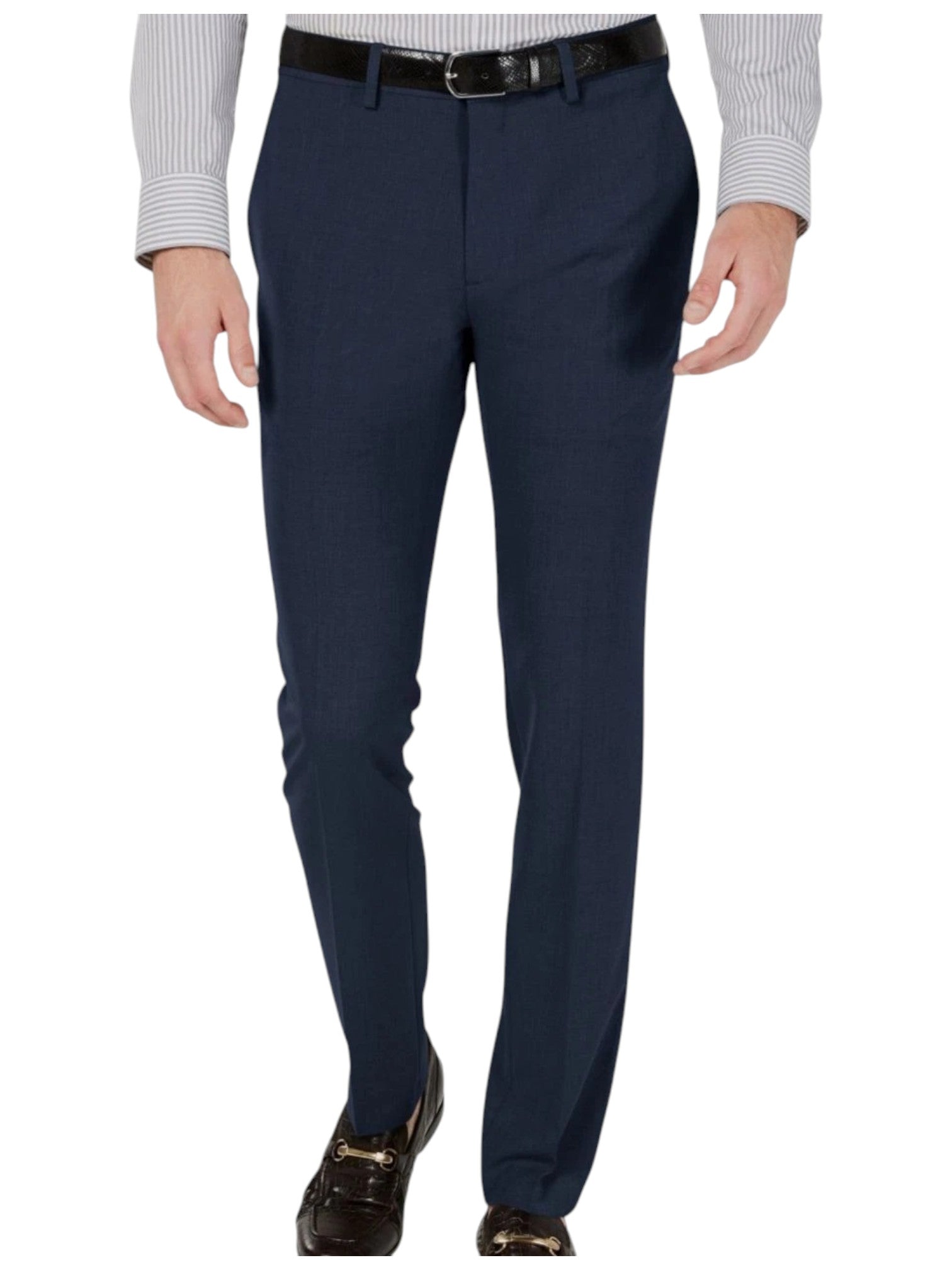 Kenenth Cole Mens Skinny fit Dress Pants 33 / 32 Navy Blue Solid Stretch