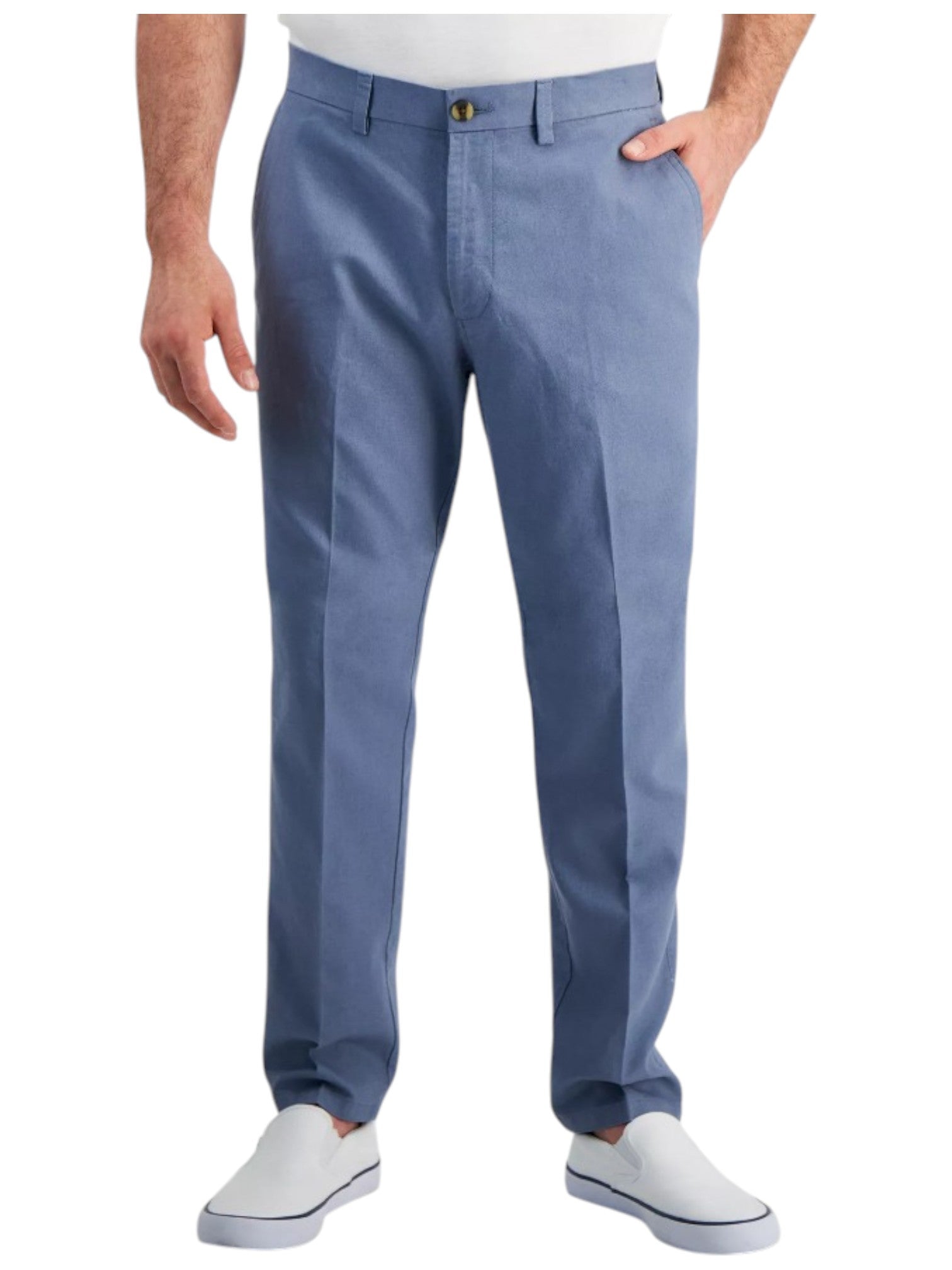 Kenneth Cole Mens Slim fit Dress Pants 38 / 32 Blue Solid Stretch