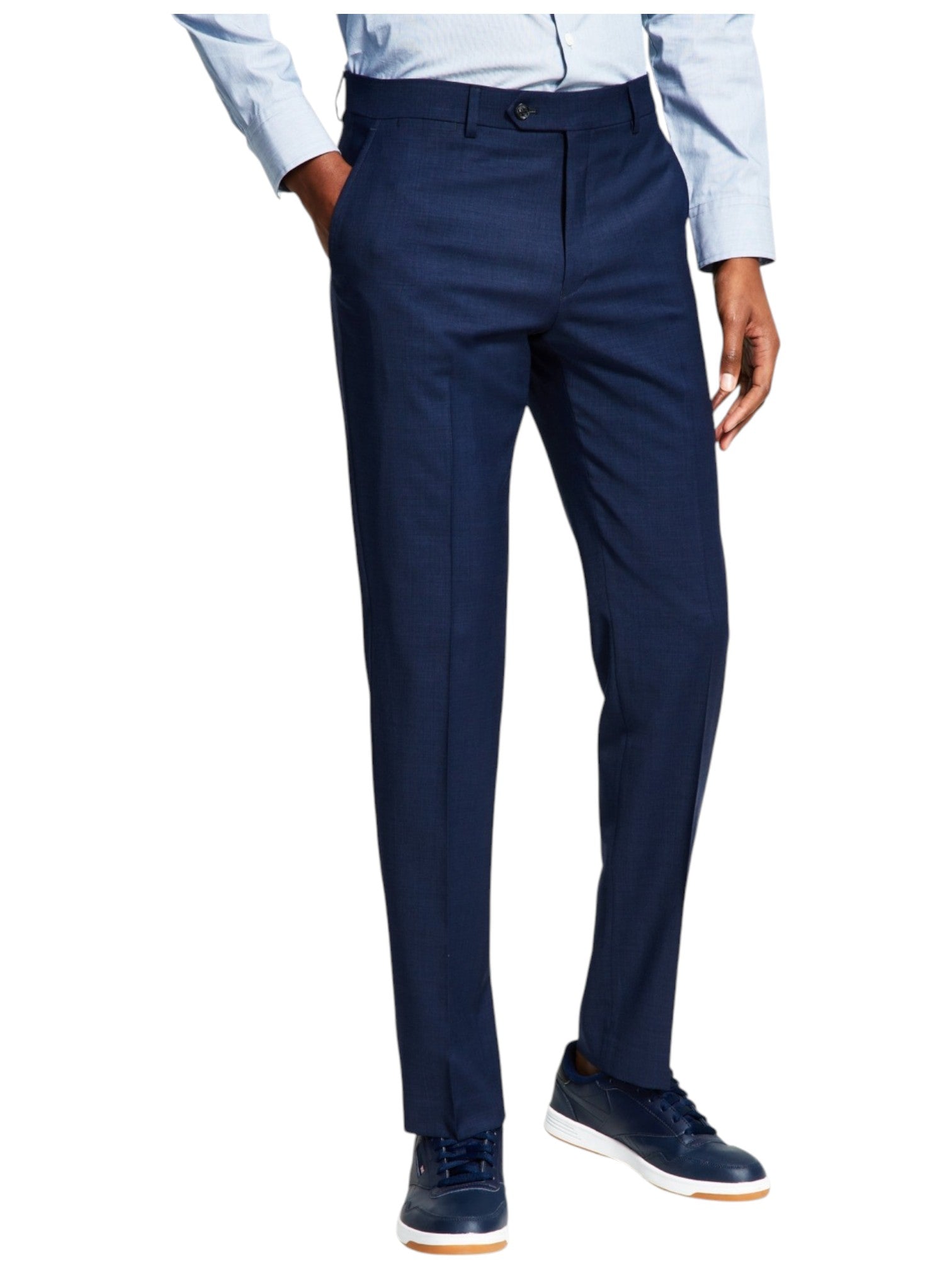 Tommy Hilfiger Mens Modern fit Dress Pants 38 / 30 Navy Blue Solid Stretch