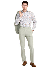 Bar Iii Mens Slim fit Dress Pants 31 / 32 Light Green Solid Wool