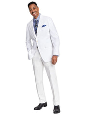 Tayion Mens Classic fit Sport Coat Blazer 44 R White Solid